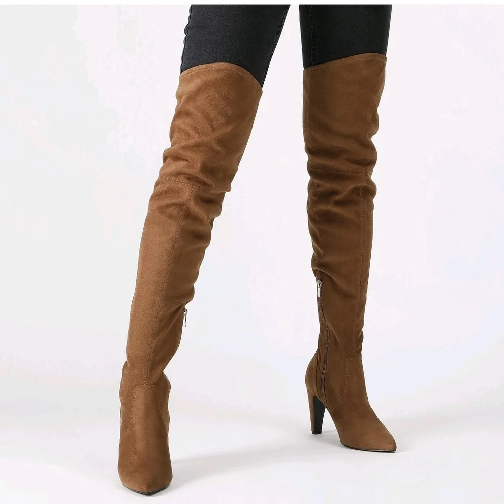 Dream Pairs Brown Over-the-Knee Boots